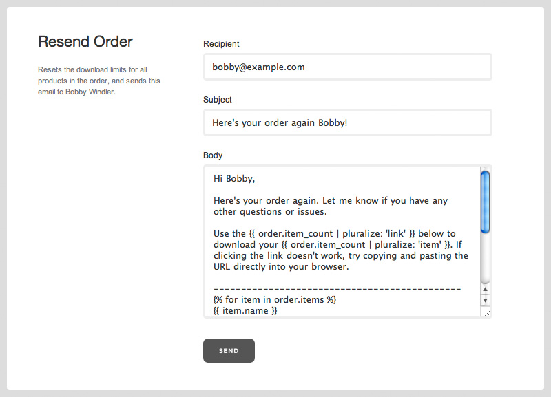 Resend Pulley order