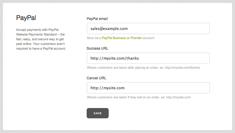Add PayPal info to Pulley
